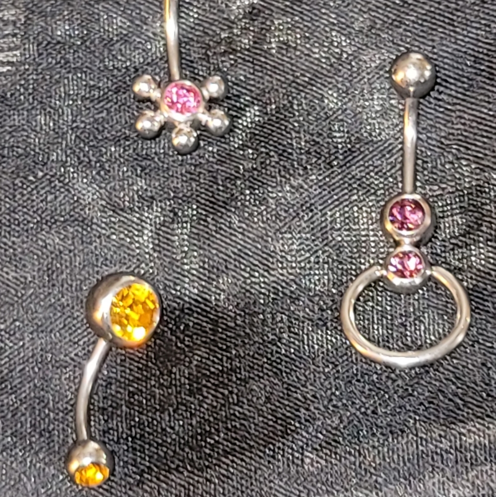 Belly rings set of three